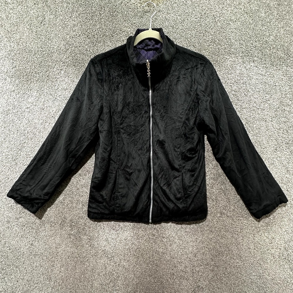 ZeroXposur Reversible Jacket Women Medium Purple Black Full Zip Mock Neck